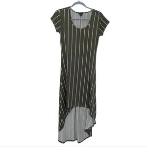Green Magazine Women's Striped High-Low Maxi Dress
